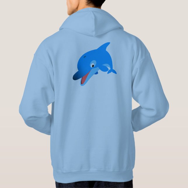 Cute Jumping Tecknad Dolphin Hoodie (Baksida)