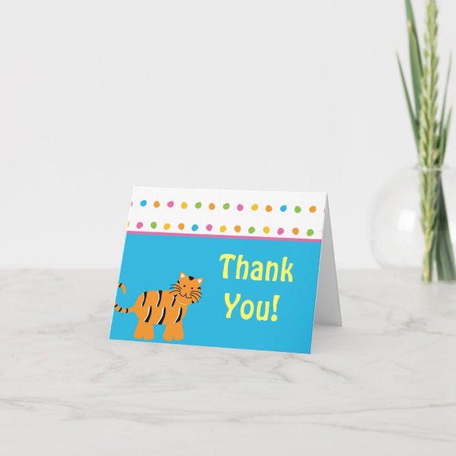 Cute Jungle Animal Tack Kort (Framsida)