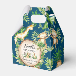 Cute Jungle Animals 1:a födelsedagen Tack Presentaskar