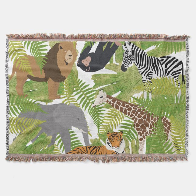 Cute Jungle Animals Safari Boy | Flickor Filt (Framsidan)