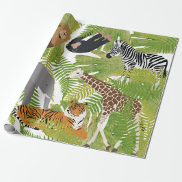 Cute Jungle Animals Safari Boy | Flickor Presentpapper