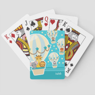Cute Jungle Animals som flyger i Luftballonger Casinokort