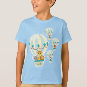 Cute Jungle Animals som flyger i Luftballonger T Shirt