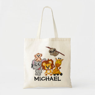 Cute Jungle Animals Tecknad Rainforest Safari Tygkasse