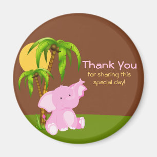 Cute Jungle Elephant Girl Tack Magnet