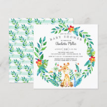 Cute Jungle Giraffe Baby Shower