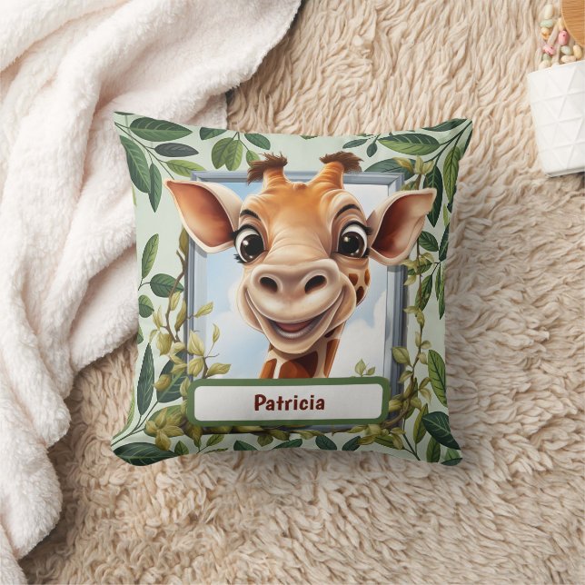 Cute Jungle Giraffe kids unisex  Kudde (Filt)