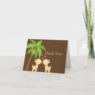 Cute Jungle Giraffe Många Baby Shower Tack Kort