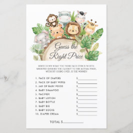 Cute Jungle gissar Högerna Prist babystöldspel