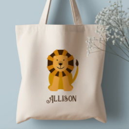 Cute Jungle Lejon Personlig Tote Bag för barn Tygkasse