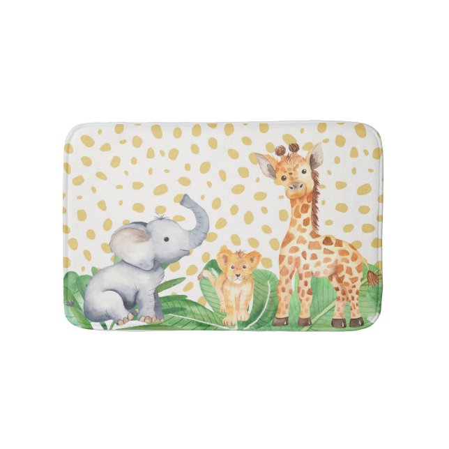 Cute Jungle Safari Animal Baby & Kids Bath Mat Badrumsmatta (Framsidan)