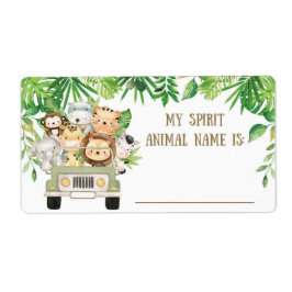 Cute Jungle Safari Animal Spirit Namn Game Namn Fraktsedel