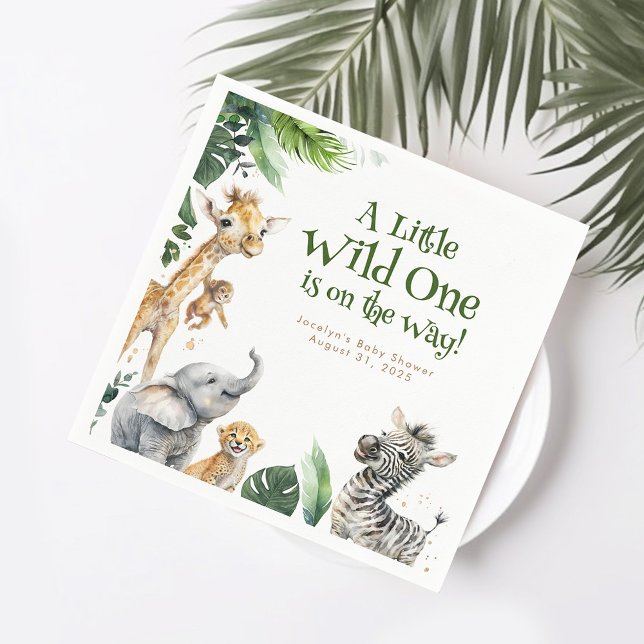 Cute Jungle Safari Animals Baby Shower Pappersservett (Skapare uppladdad)