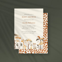 Cute Jungle Safari Animals Boy Shower