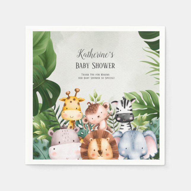 Cute Jungle Safari Animals Sticker Pappersservett (Framsidan)