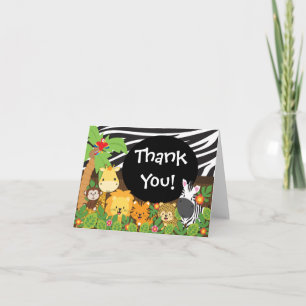Cute Jungle Safari Animals Tack Kort