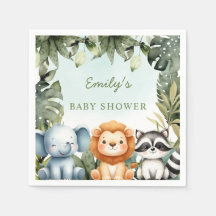 Cute Jungle Safari Animals Tropical Greenery Baby