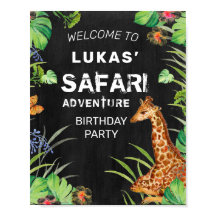 Cute Jungle Safari Äventyr Birthday Välkommen
