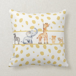 Cute Jungle Safari Baby djur Kudde