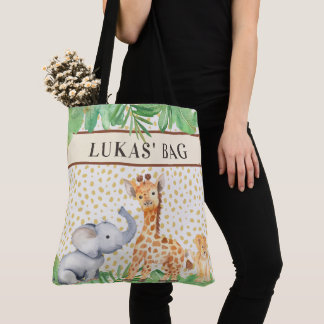 Cute Jungle Safari Baby djur Personlig Large Tygkasse