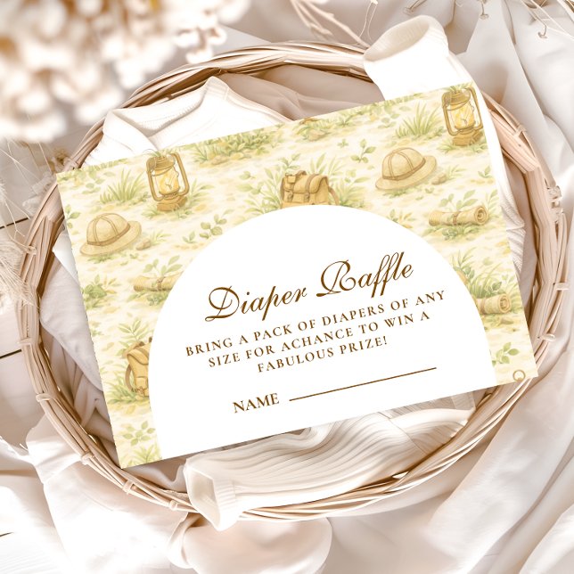 Cute Jungle Safari Diapper Raffle Tilläggskort (Skapare uppladdad)