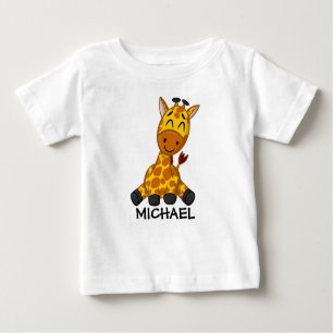 Cute Jungle Safari Giraffe Animal Kids T Shirt