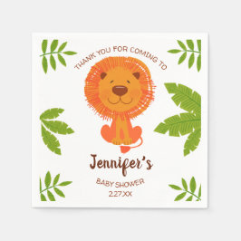 Cute Jungle Safari Lejon Baby Shower Pappersservett