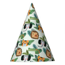 Cute Jungle Safari Lejon Tiger Elephant Birthday