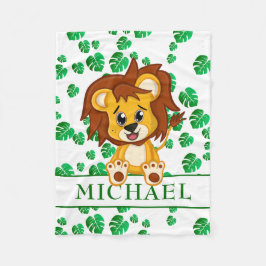 Cute Jungle Safari Lejona djurbarn Fleecefilt