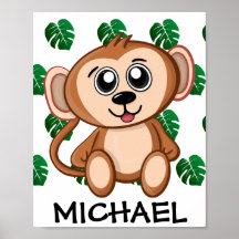 Cute Jungle Safari Monkey Animal Kids