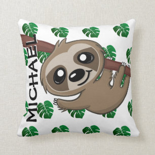 Cute Jungle Safari Sloth Animal Kids Kudde