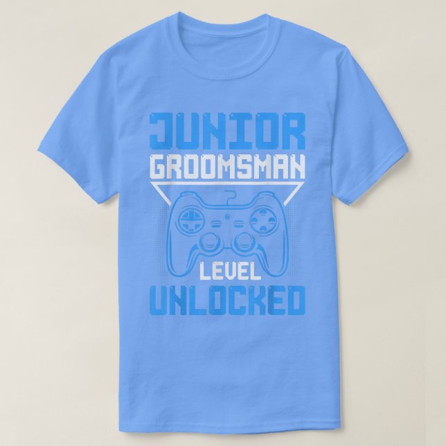 Cute Junior Groomsman Gaming Bröllopsfest Jr Boys T Shirt (Design framsida)