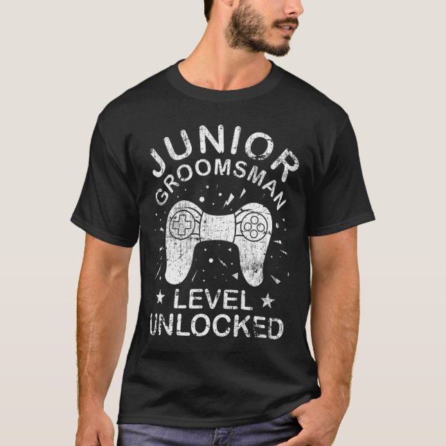 Cute Junior Groomsman Gaming Bröllopsfest Jr Boys T Shirt (Framsida)