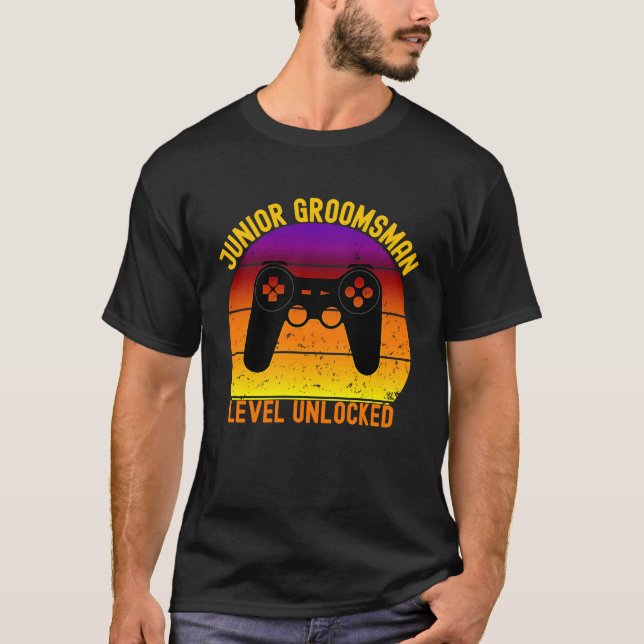 Cute Junior Groomsman Gaming Wedding Party Jr Boys T Shirt (Framsida)