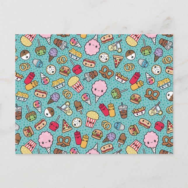 Cute Junk Food Vykort (Framsida)