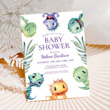 Cute Jurassic Dinosaurs Baby Shower