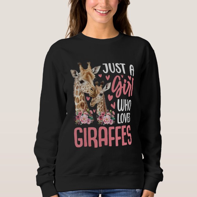 Cute Just A Girl Who Loves Giraffes Giraffe Animal T Shirt (Framsida)