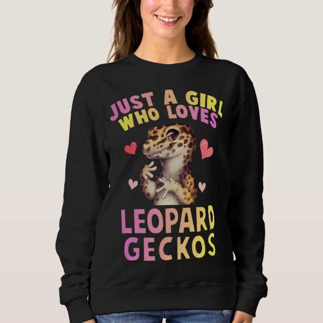 Cute Just A Girl Who Loves Leopard Geckos Lizard R T Shirt (Framsida)