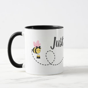 Cute Just Bee Anpassningsbar Black White Mugg