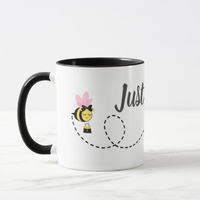 Cute Just Bee Anpassningsbar Black White  Mugg (Vänster)