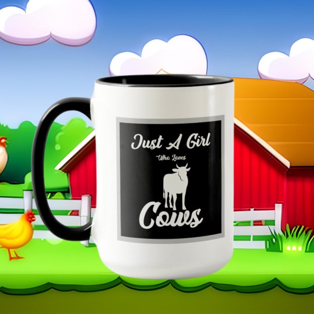 Cute just girl kärlek cows add monogram mugg (Skapare uppladdad)