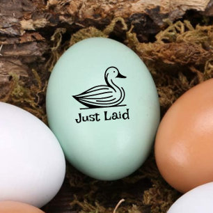 Cute ’Just Laid’ Mini anka Egg Frimärke Stämpel