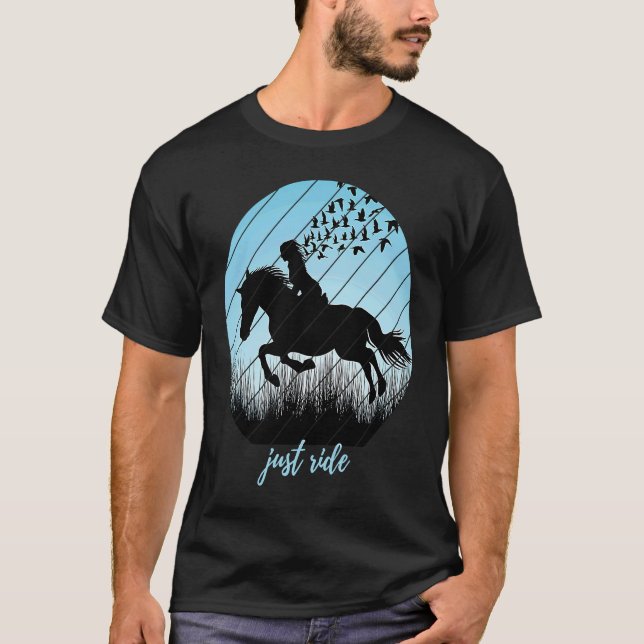 Cute Just Ride  Silhouette Vild Bi T Shirt (Framsida)