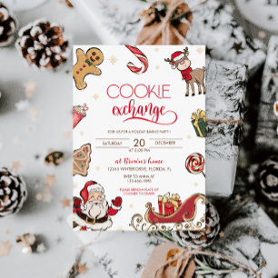 Cute Jute Helgdag Cookie Exchange Party Inbjudningar