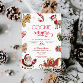 Cute Jute Helgdag Cookie Exchange Party Inbjudningar