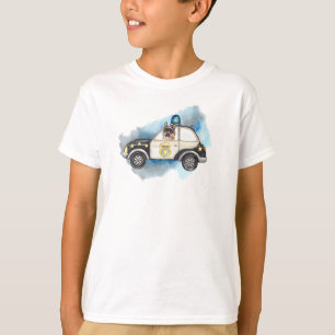 Cute K-9 Hund Riding a Police Car T Shirt