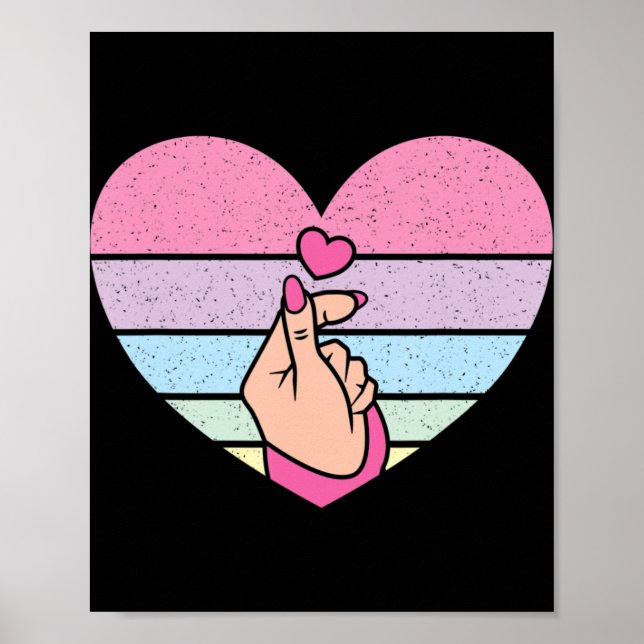 Cute K-pop Music Retro Heart Anime Älskare Kpop Poster (Framsidan)