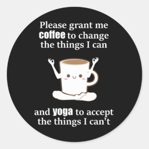 Cute kaffe kopp som gör Yoga Runt Klistermärke