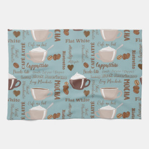 Cute Kaffe koppar Cream Caffeine Grains Brown Hear Kökshandduk