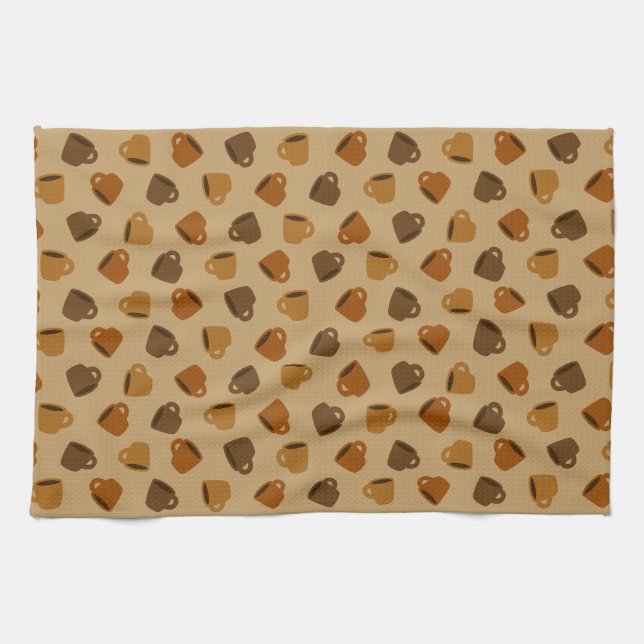 Cute Kaffe koppar Kitchen Towel Kökshandduk (Horisontell)